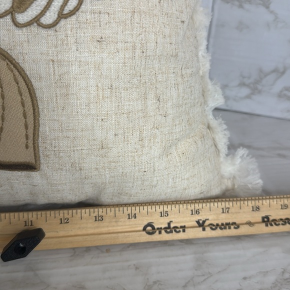 Sheffield Home Textured Cream cottagecore bumble bee mushrooms flowers pillow - Picture 10 of 12